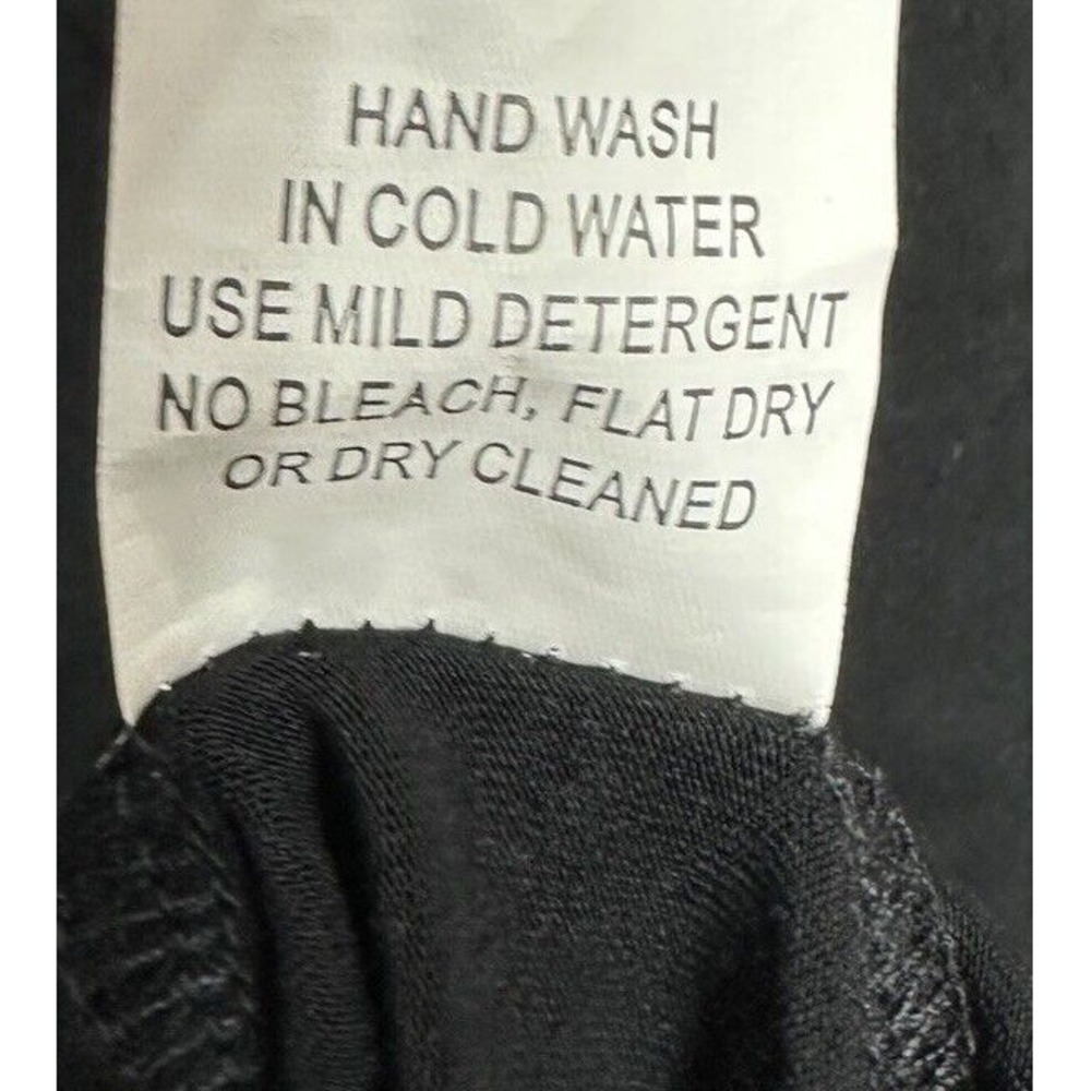 Amaryllis black whimsy goth witchy black long sleeve shirt blouse sz L GUC modal - Picture 5 of 6